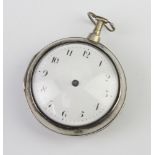 A Georgian silver pair cased pocket watch, the movement inscribed MacDonald London 30232 The dial is