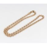 A 9ct yellow gold fancy link necklace 18cm 9.3 grams