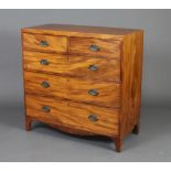 A 19th Century bleached mahogany chest of 2 short and 3 long drawers with brass plate drop handles