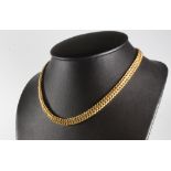 A 9ct yellow gold fancy link necklace 18cm, 10.6 grams