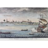 An 18th Century coloured print "Fort George with the City of New York from the South West" 39cm x