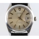 A gentleman's steel cased Tudor Prince Oysterdate rotor self winding wristwatch, contained in a 35mm