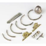 A paste set clip and minor jewellery