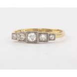 An 18ct yellow gold 5 stone diamond ring size L