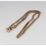 A 9ct two colour gold watch chain, 33 cm, 13.2 grams
