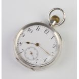 A Continental silver mechanical pocket watch with seconds at 6 o'clock This watch is working
