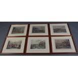 A set of 6 19th Century coloured hunting prints 29cm x 36cm