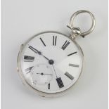 A Continental silver keywind pocket watch with seconds at 6 o'clock This watch is not working