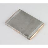 A silver Art Deco style engine turned cigarette case, 173 grams