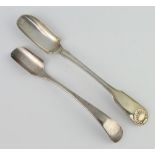 A Georgian style silver marrow scoop, Sheffield 1893 and 1 other, 126 grams