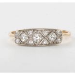 An 18ct yellow gold Edwardian diamond ring size B