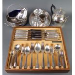 A canteen of plated cutlery and minor plated wares