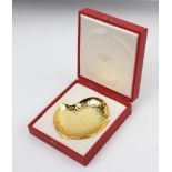 A Cartier gilt trophy dish contained in a fitted box