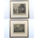 A pair of 19th Century coloured engravings "The Rakes Progress" 35cm x 40cm