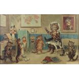 Louis Wain, a coloured print "The Naughty Puss" 45cm x 70cm