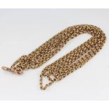 A 9ct yellow gold muff chain, 23 grams