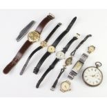 A gentleman's pocket watch and minor wristwatches