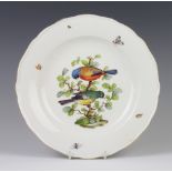 A 19th Century Meissen plate decorated with birds and insects 24cm