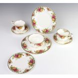 A Royal Albert Old Country Roses part set comprising 6 tea cups, sugar bowl, 11 saucers, 2 small