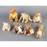 Three Robin Rive limited edition bears - Wallace, Judie, Sweet Sue, a Linda Spiegle bear, a Norbeary