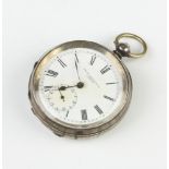A gentleman's silver cased keywind pocket watch with seconds at 6 o'clock The watch is not working