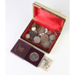 A Victorian 1889 crown and minor coins