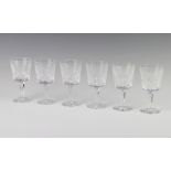 Six Waterford Crystal sherry glasses, 12cm