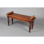 A Victorian style hall bench raised on turned supports 52cm h x 104cm w x 34cm d Some scratches in