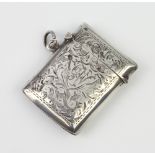 An Edwardian chased silver vesta, Birmingham 1908