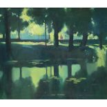 SUMMER REFLECTIONS, THE CANAL, MOUNT STREET, DUBLIN by John Skelton