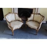 GILTWOOD OPEN ARMCHAIRS