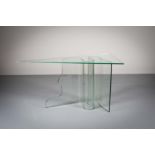 A GLASS SIDE TABLE