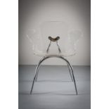 A PERSPEX DESK CHAIR