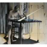 ANATOMY OF A SUB STANDARD PAINTER, CAFE TRISTE - HOMMAGE TO DW by Michael Farrell