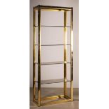 A SINGLE GILT UPRIGHT SHELF