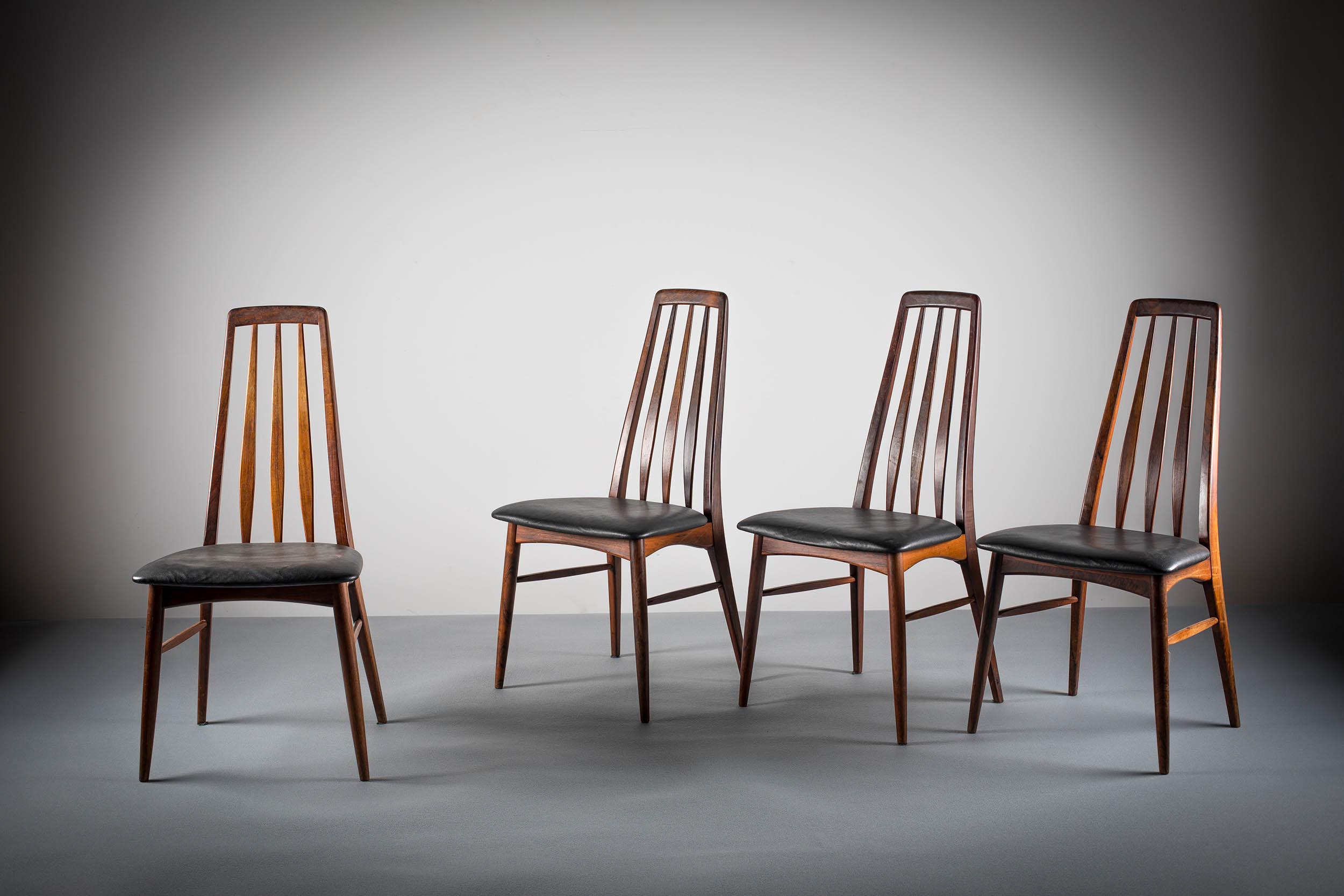 A SET OF FOUR ROSEWOOD EVA CHAIRS BY NIELS KOEFOED