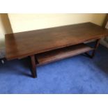 A ROSEWOOD RECTANGULAR TWO TIER COFFEE TABLE, DANISH