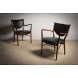 A PAIR OF ROSEWOOD 'FINN JUHL 46' ARMCHAIRS