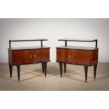 A PAIR OF ROSEWOOD BEDSIDE CABINETS