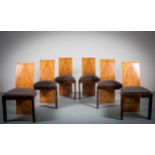 AN IMPORTANT SET OF SIX ART DECO DINING CHAIRS