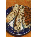 BARMBRACK WITH BLUE PLATE by Catherine McWilliams