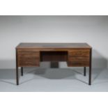 A ROSEWOOD KNEEHOLE DESK, DANISH 1960s