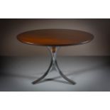 A ROSEWOOD CIRCULAR DINING TABLE, ITALIAN,