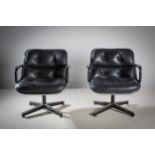 A PAIR OF EXECUTIVE CHAIRS, FRENCH, 1970s