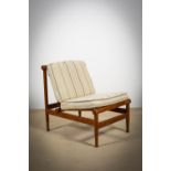 A TEAK FRAMED 501 CHAIR, DANISH 1960s, BY KAI LYNGFELDT LARSEN, FOR SOBORG FURNITURE, bearing