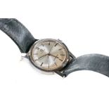 A GENT'S OMEGA "SEAMASTER" WRIST WATCH, silvered dial with baton numerals and sweep second hand,