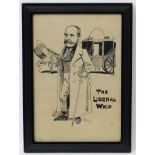 Eadon Willis (1870-1905), Pen ink, 'The Liberal Whip ', Signed and dated '1899' lower right,