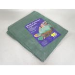 A 9ft x 12ft Green multi purpose tarpaulin CONDITION: Please Note - we do not make