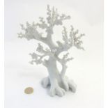 An Andrea by Sadek white cherry tree with birds porcelain sculpture,