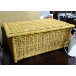 A large wicker basket and metal trunk CONDITION: Please Note - we do not make